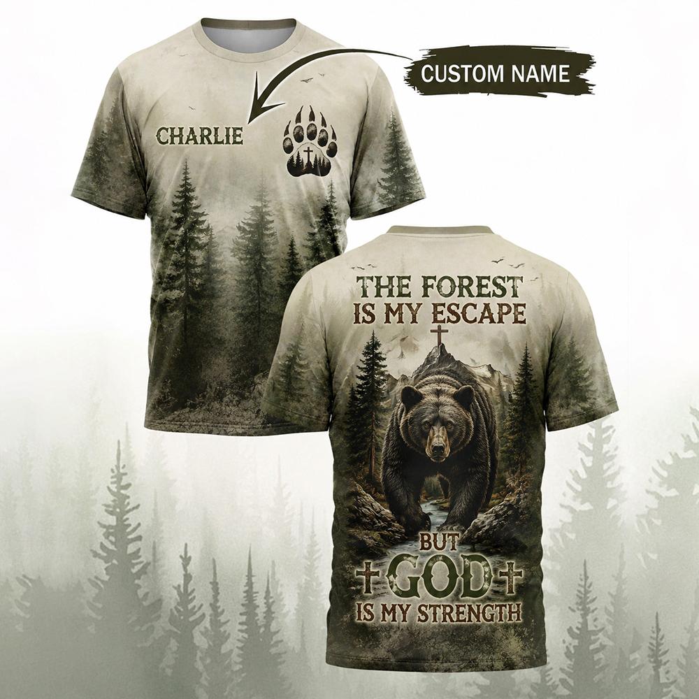 Men Vintage Forest Bear Print  - Outdoor Hunting Names review and price