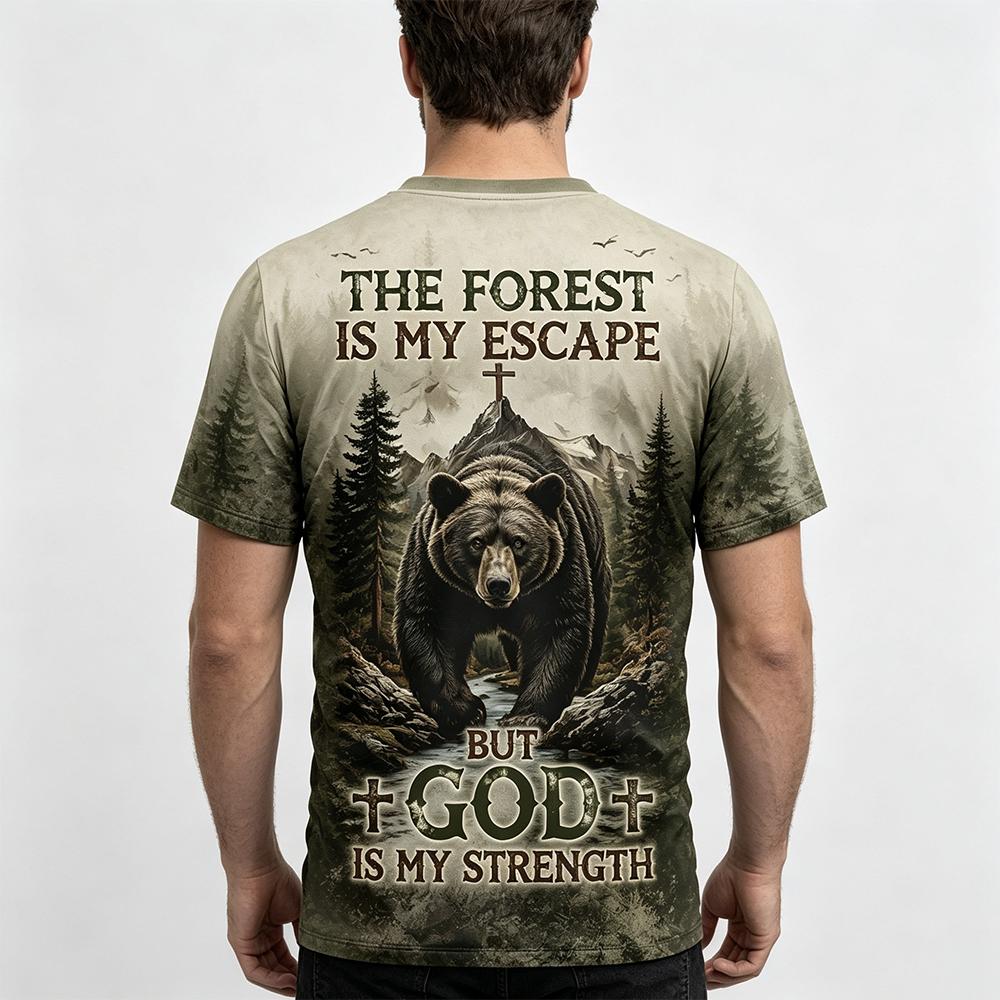 Men Vintage Forest Bear Print  - Outdoor Hunting Names review and price