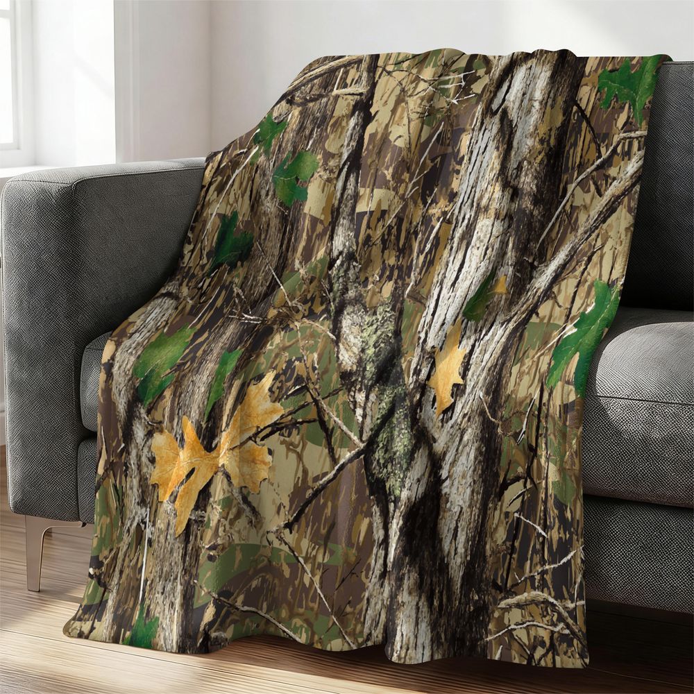 Forest Camouflage Flannel Blan - Hunting Outdoor Rug review and price