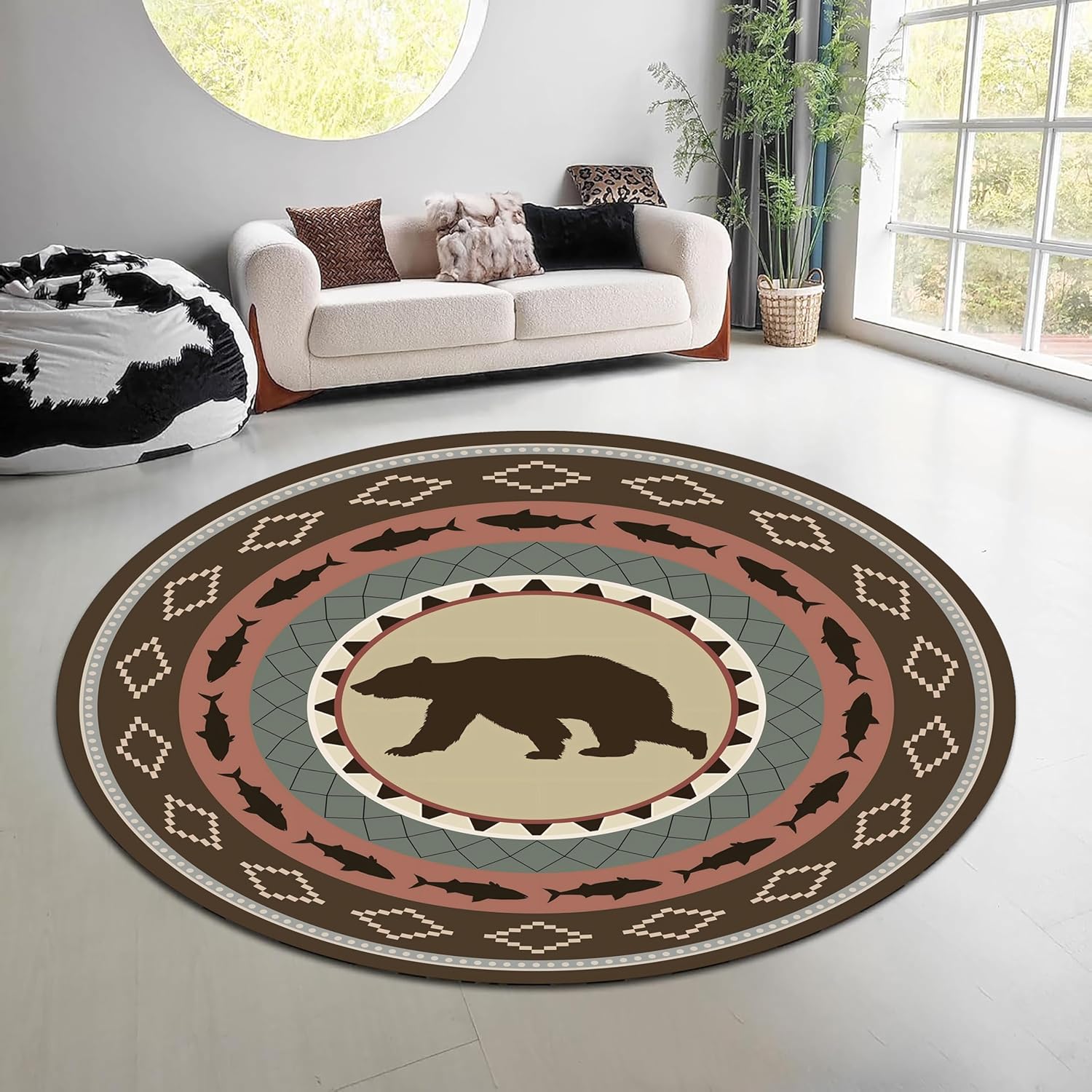 Vintage Nature Forest Round Ru - Hunting Outdoor Rug review and price